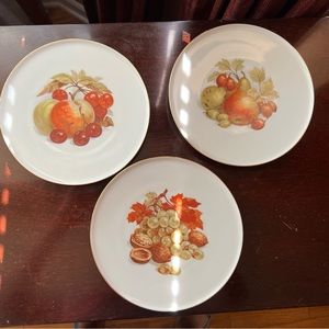 All 3 Vintage Bavaria Germany 7.5” Plates Gold
Rim for display FALL harvest